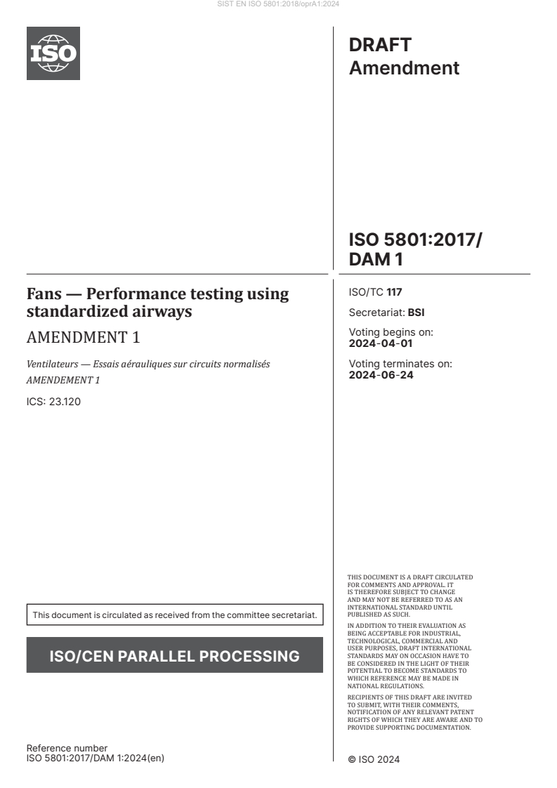 EN ISO 5801:2018/oprA1:2024