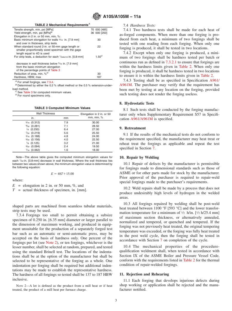 ASTM A105/A105M-11a - Standard Specification for  Carbon Steel Forgings for Piping Applications