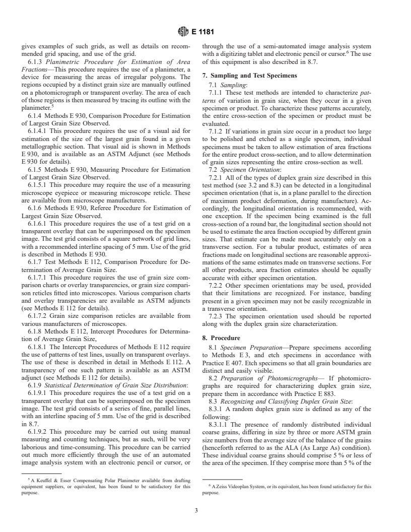 ASTM E1181-87(1998)e1 - Standard Test Methods for Characterizing Duplex Grain Sizes