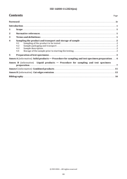 ISO 16000-11:2024 - Indoor air — Part 11: Determination of the emission of volatile organic compounds from samples of building products and furnishing — Sampling, storage of samples and preparation of test specimens
Released:20. 03. 2024 - Page 3 preview