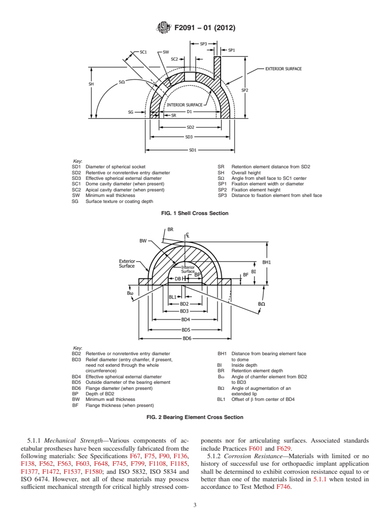 ASTM F2091-01(2012) - Standard Specification for Acetabular Prostheses