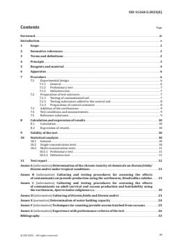 ISO 11268-2:2023 - Soil quality — Effects of pollutants on earthworms — Part 2: Determination of effects on reproduction of Eisenia fetida/Eisenia andrei and other earthworm species
Released:17. 01. 2023 - Page 3 preview