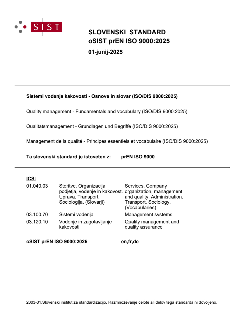 prEN ISO 9000:2025