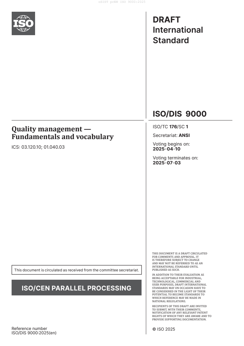 prEN ISO 9000:2025