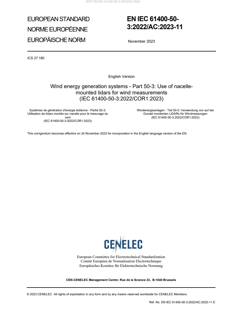 EN IEC 61400-50-3:2022/AC:2024