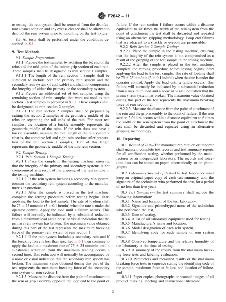 ASTM F2842-11 - Standard Specification for Reins Used in Thoroughbred and Quarter Horse Racing