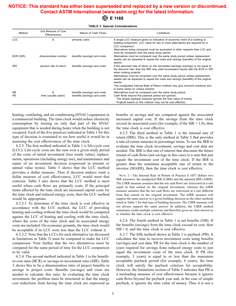 ASTM E1185-93(1998)e1 - Standard Guide for Selecting Economic Methods for Evaluating Investments in Buildings and Building Systems