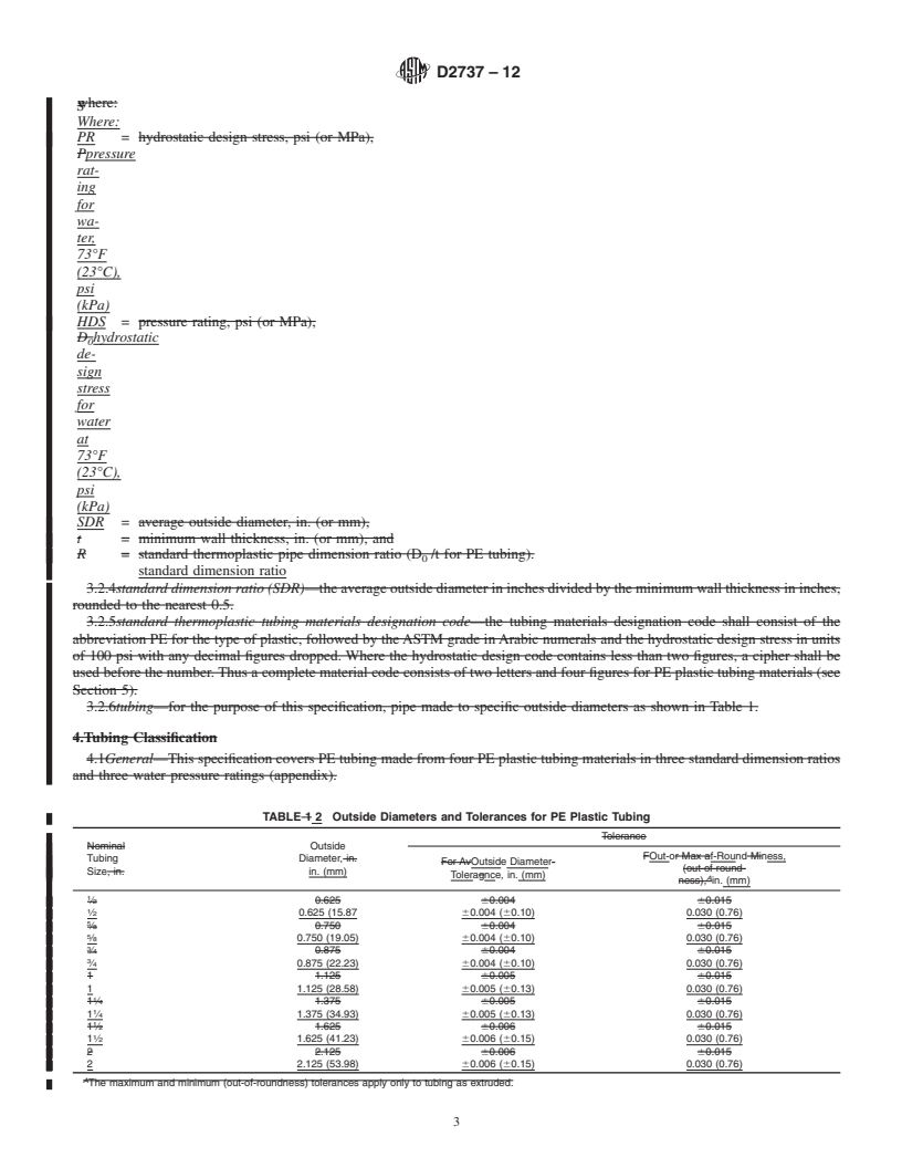 REDLINE ASTM D2737-12 - Standard Specification for  Polyethylene (PE) Plastic Tubing