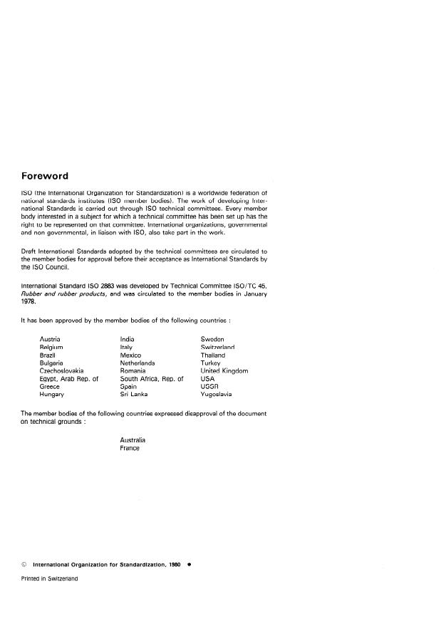 ISO 2883:1980 ISO 2883:1980 - Rubber, vulcanized -- Antistatic and conductive products for industrial use -- Electrical resistance limits - Page 2 preview