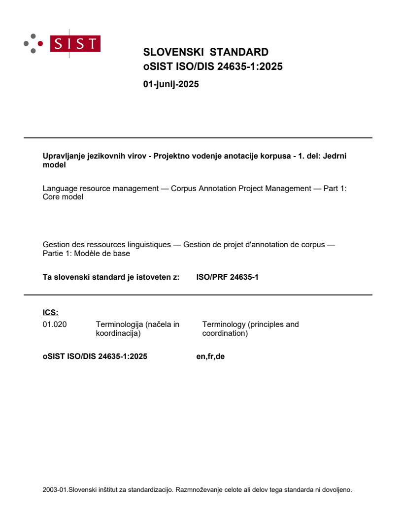 ISO/DIS 24635-1:2025 - BARVE