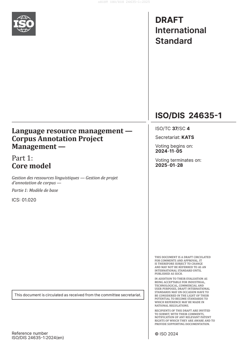 ISO/DIS 24635-1:2025 - BARVE