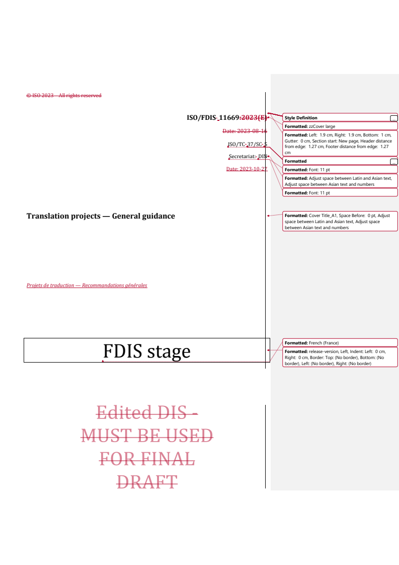 REDLINE ISO/FDIS 11669 - Translation projects — General guidance
Released:27. 10. 2023