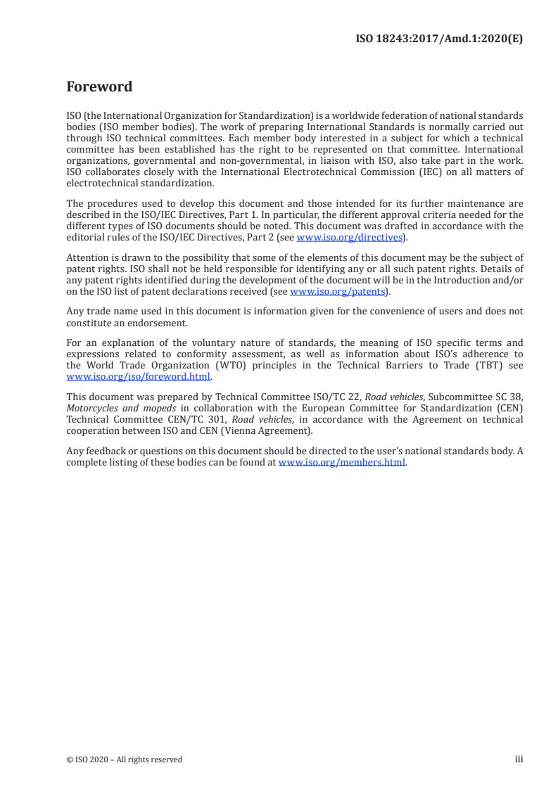 ISO 18243:2017/Amd 1:2020 - Electrically propelled mopeds and motorcycles — Test specifications and safety requirements for lithium-ion battery systems — Amendment 1
Released:6/16/2020