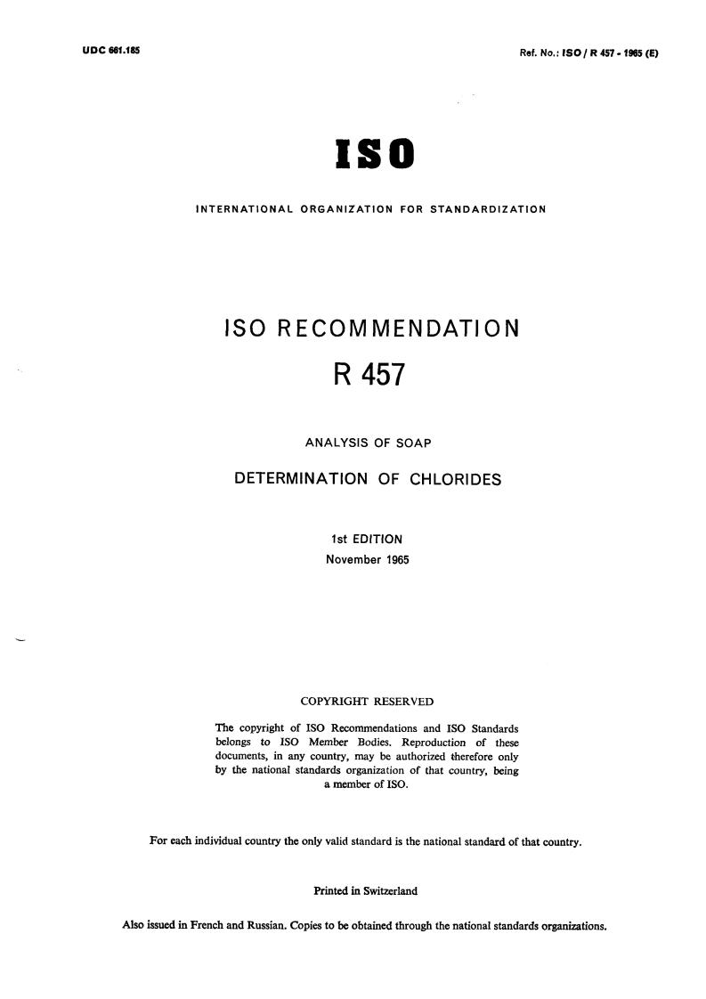 ISO/R 457:1985 - Title missing - Legacy paper document
Released:1/1/1985