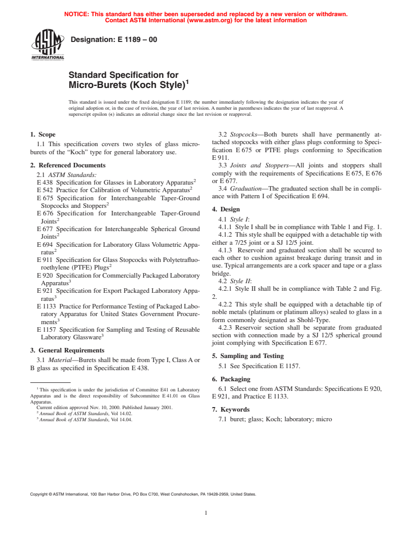 ASTM E1189-00 - Standard Specification for Micro-Burets (Koch Style)