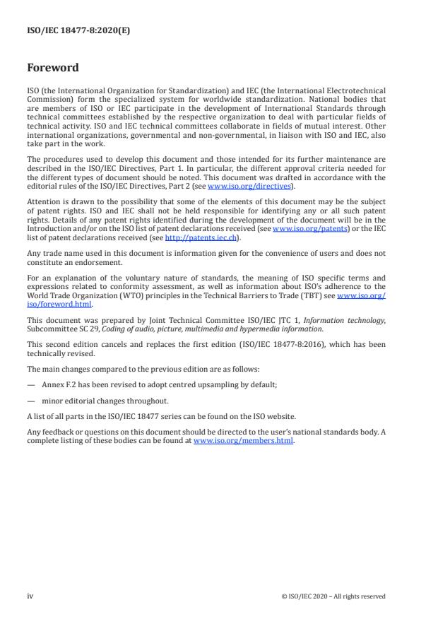 ISO/IEC 18477-8:2020 ISO/IEC 18477-8:2020 - Information technology -- Scalable compression and coding of continuous-tone still images - Page 4 preview