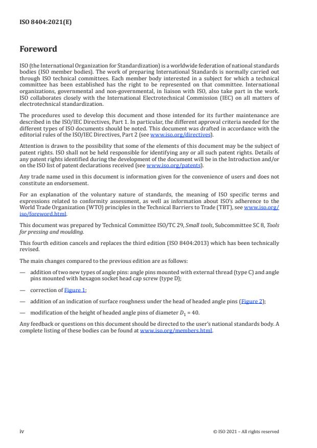 ISO 8404:2021 ISO 8404:2021 - Tools for moulding -- Angle pins - Page 4 preview
