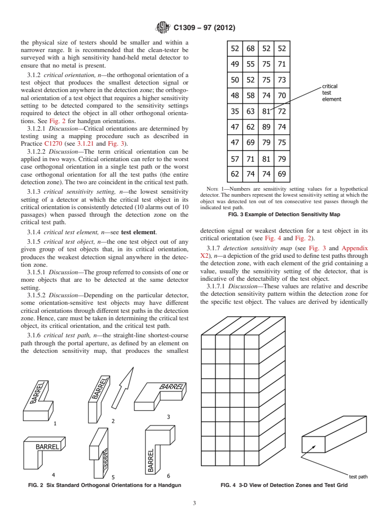 ASTM C1309-97(2012) - Standard Practice for  Performance Evaluation of In-Plant Walk-Through Metal Detectors