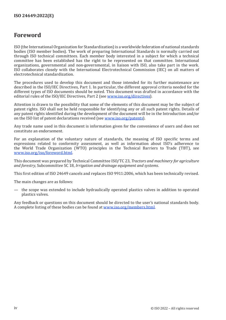 ISO 24649:2022 ISO 24649:2022 - Agricultural irrigation equipment — Manually and hydraulically operated plastics valves
Released:2/11/2022 - Page 4 preview