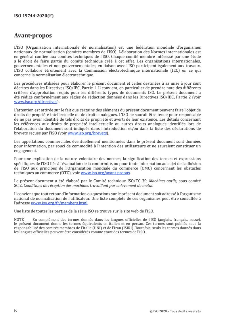 ISO 19744:2020 ISO 19744:2020 - Test conditions for numerically controlled broaching machines — Testing of accuracy — Vertical surface type broaching machines
Released:1/12/2022 - Page 4 preview