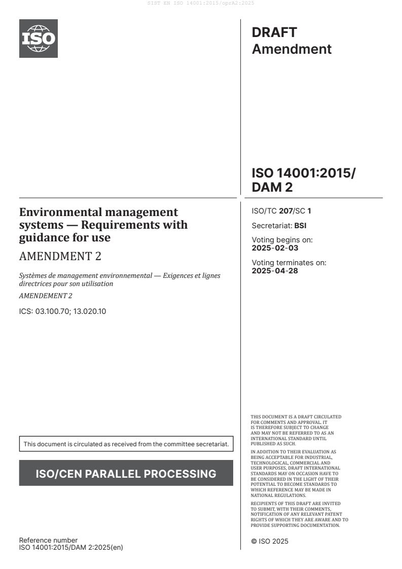 EN ISO 14001:2015/oprA2:2025