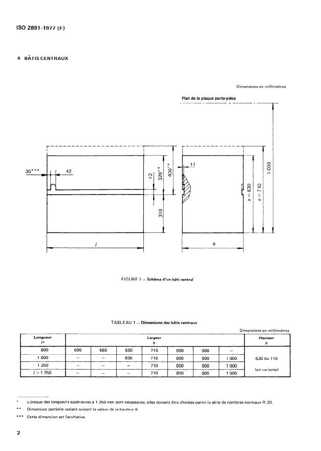 ISO 2891:1977 ISO 2891:1977 - Éléments standard pour la construction des machines-outils -- Bâtis centraux et montants - Page 4 preview