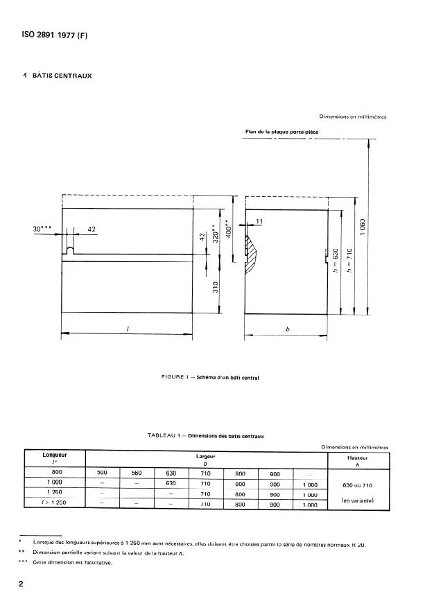 ISO 2891:1977 ISO 2891:1977 - Éléments standard pour la construction des machines-outils -- Bâtis centraux et montants - Page 4 preview