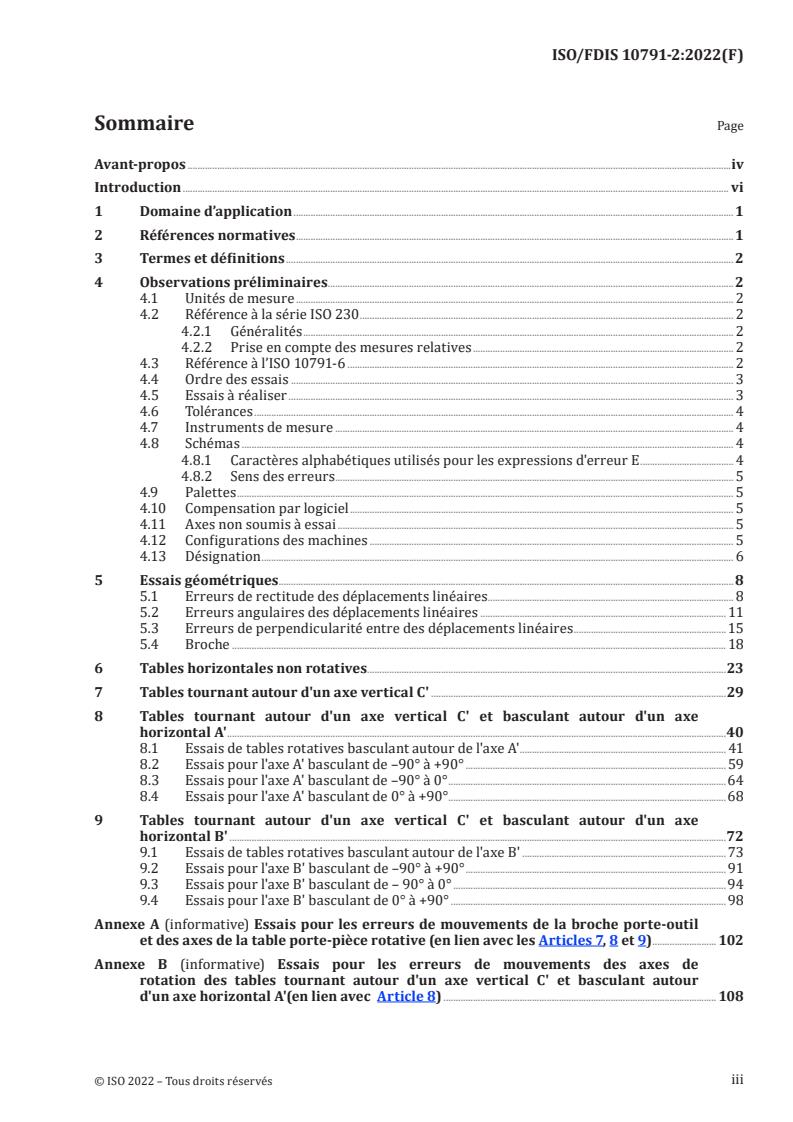ISO 10791-2 - Conditions d'essai pour centres d'usinage — Partie 2: Essais géométriques des machines à broche verticale (axe Z vertical)
Released:10/10/2022