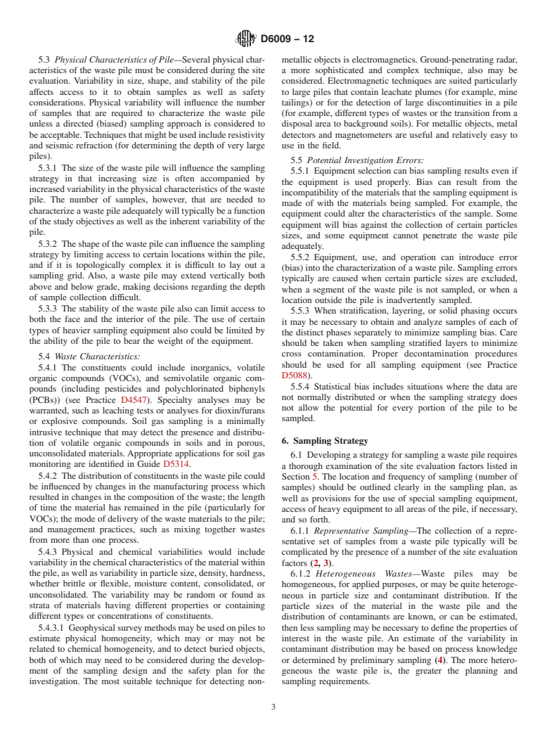 ASTM D6009-12 - Standard Guide for  Sampling Waste Piles