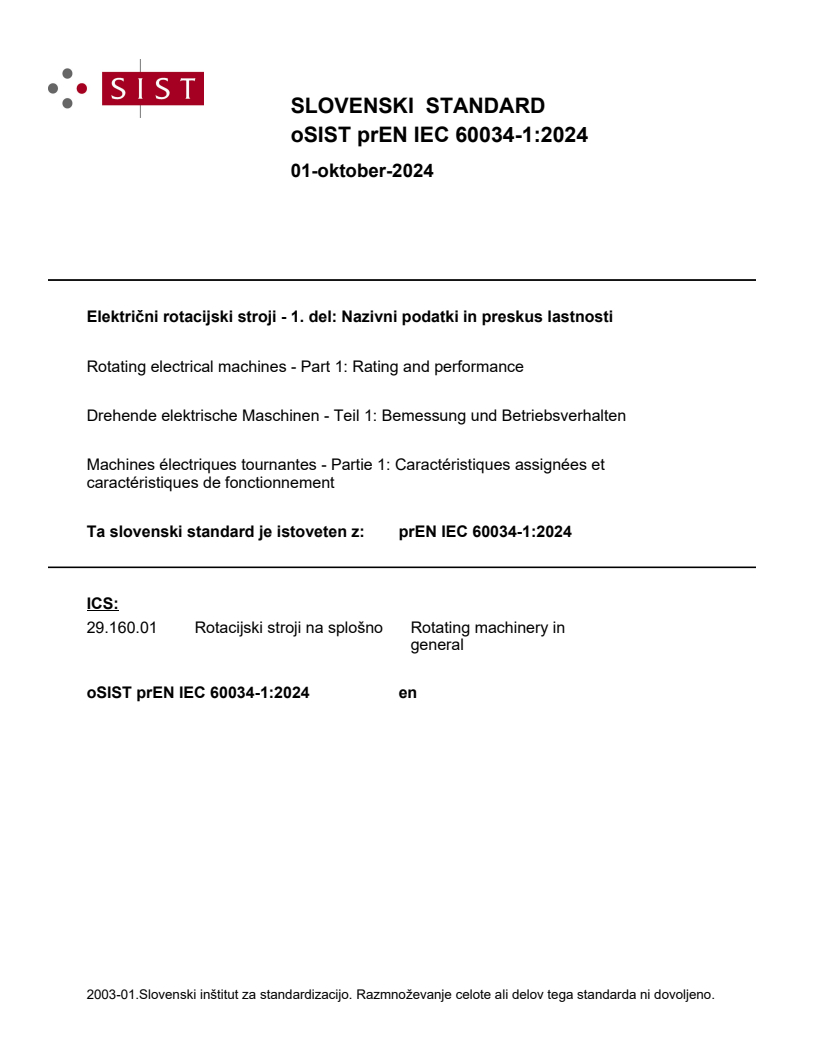 prEN IEC 60034-1:2024 - BARVE