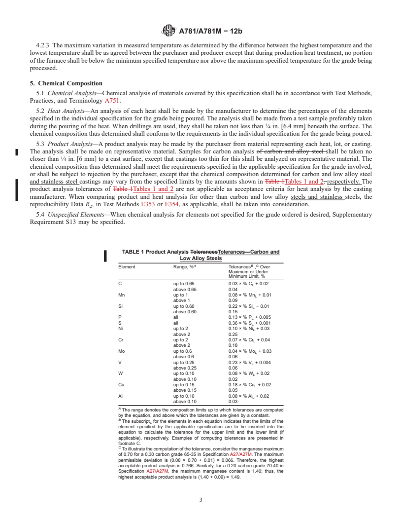 REDLINE ASTM A781/A781M-12 - Standard Specification for  Castings, Steel and Alloy, Common Requirements, for General Industrial Use