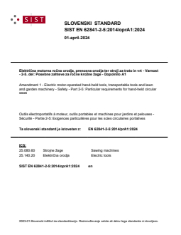 EN 62841-2-5:2014/oprA1:2024 - Page 1 preview