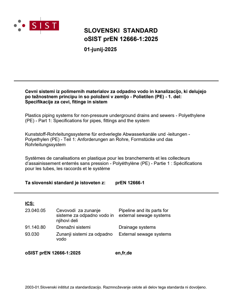 prEN 12666-1:2025