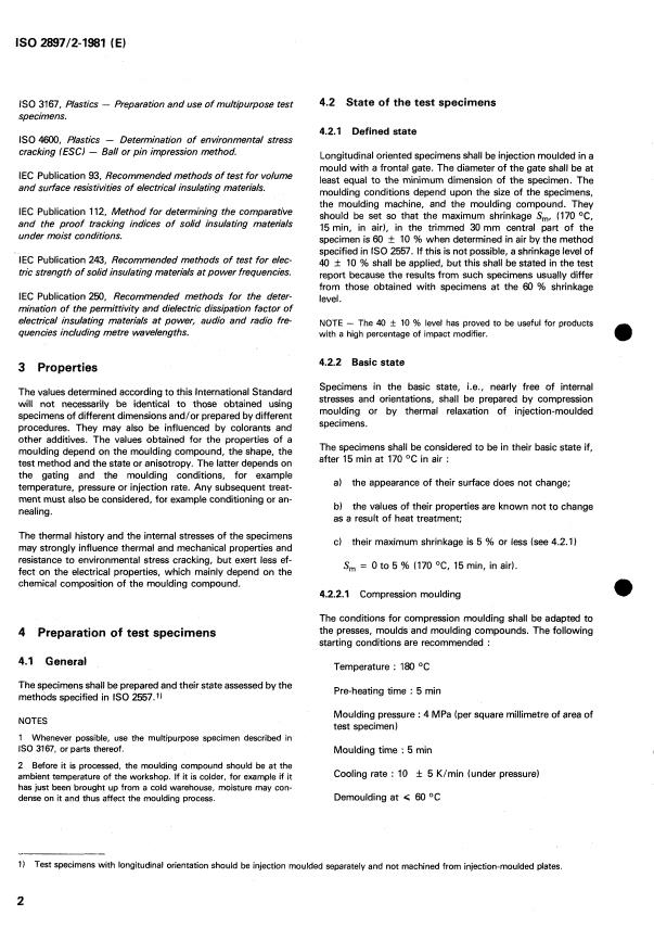 ISO 2897-2:1981 ISO 2897-2:1981 - Plastics -- Impact-resistant polystyrenes - Page 4 preview