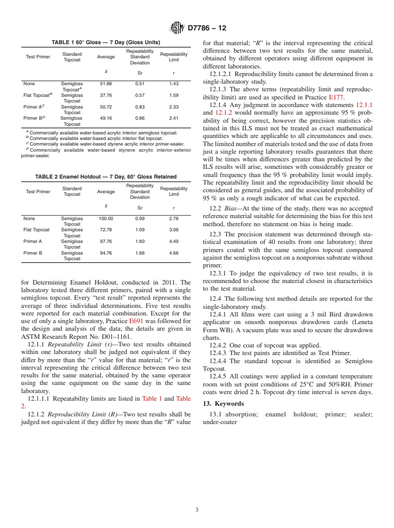 ASTM D7786-12 - Standard Test Method for Determining Enamel Holdout