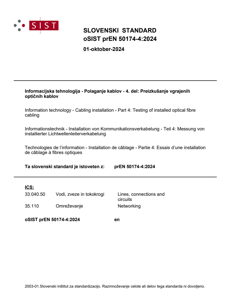 prEN 50174-4:2024 - BARVE