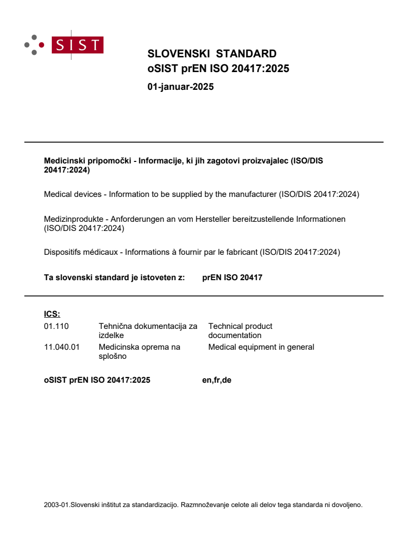 prEN ISO 20417:2025 - BARVE