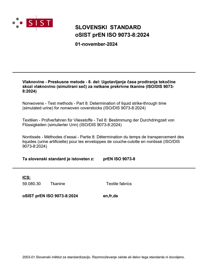 prEN ISO 9073-8:2024