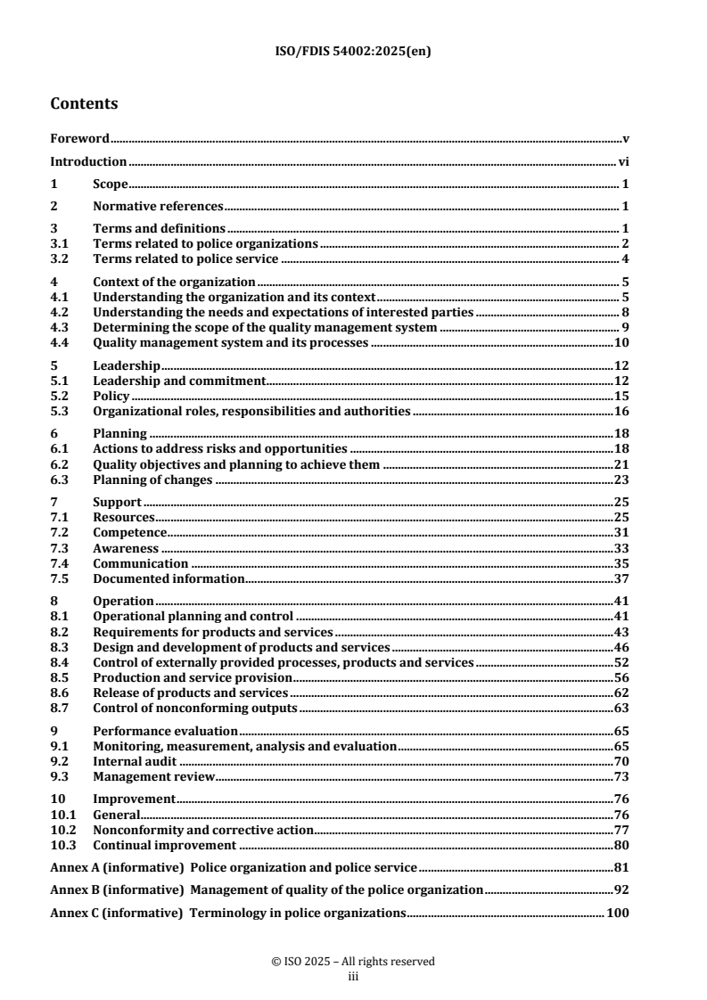 REDLINE ISO/FDIS 54002 - Quality management systems — Guidelines for the application of ISO 9001:2015 in police organizations
Released:22. 04. 2025