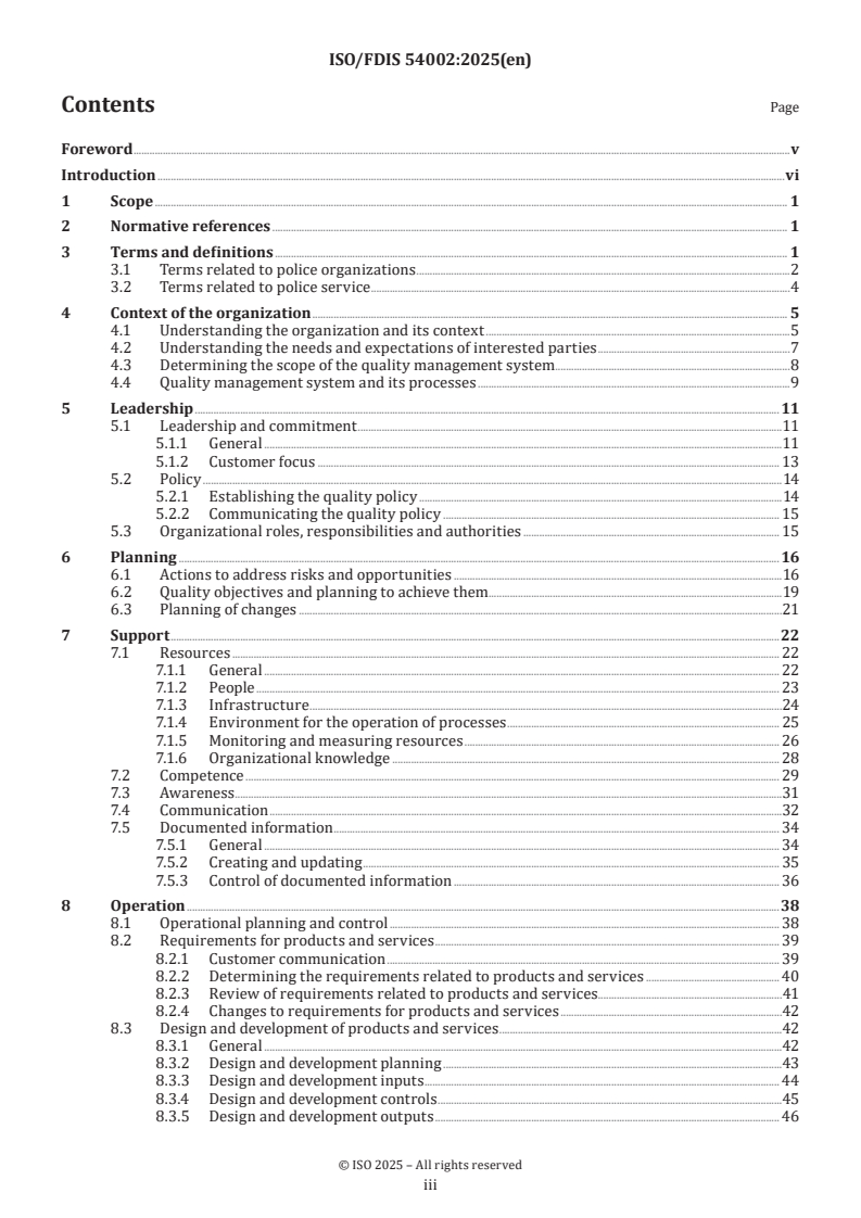 ISO/FDIS 54002 - Quality management systems — Guidelines for the application of ISO 9001:2015 in police organizations
Released:22. 04. 2025