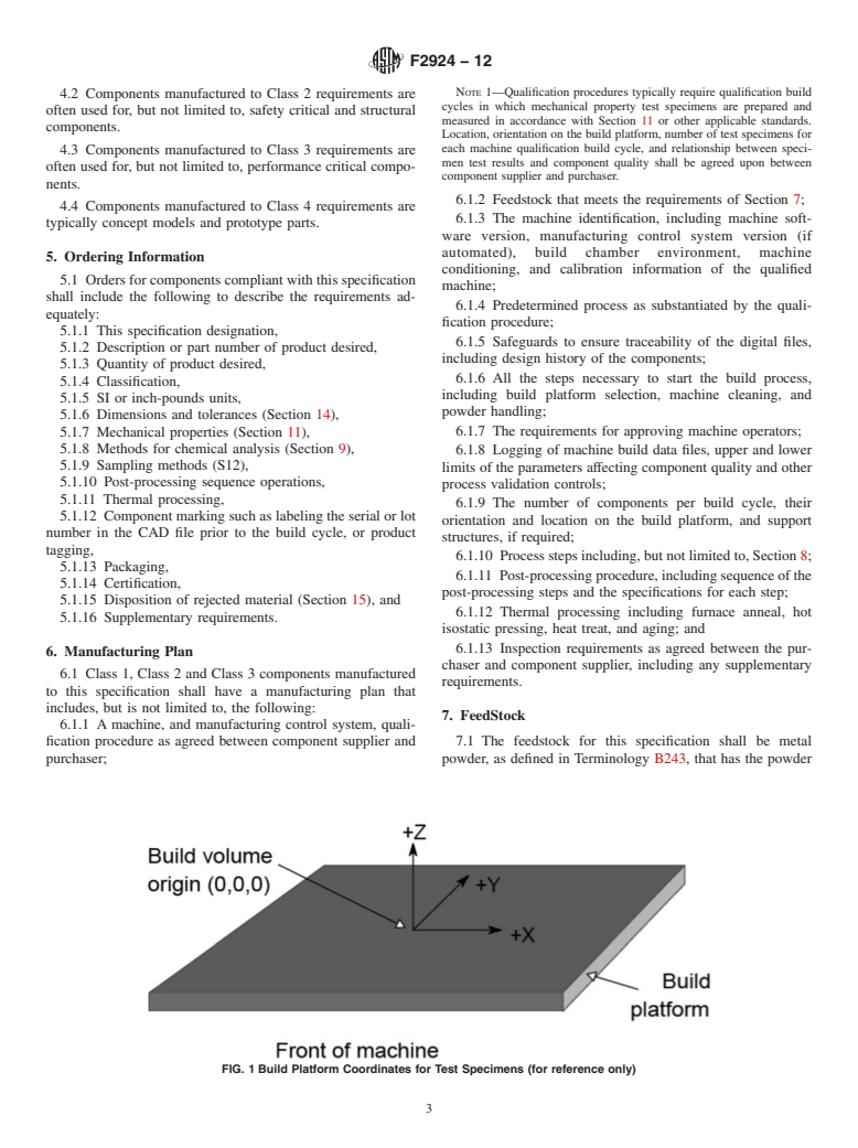 ASTM F2924-12 - Standard Specification for  Additive Manufacturing Titanium-6 Aluminum-4 Vanadium with Powder Bed Fusion