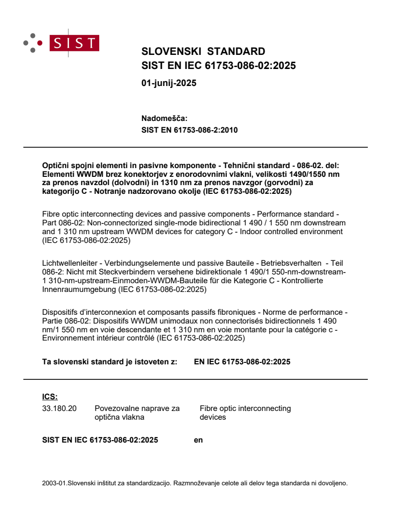 EN IEC 61753-086-02:2025 - BARVE