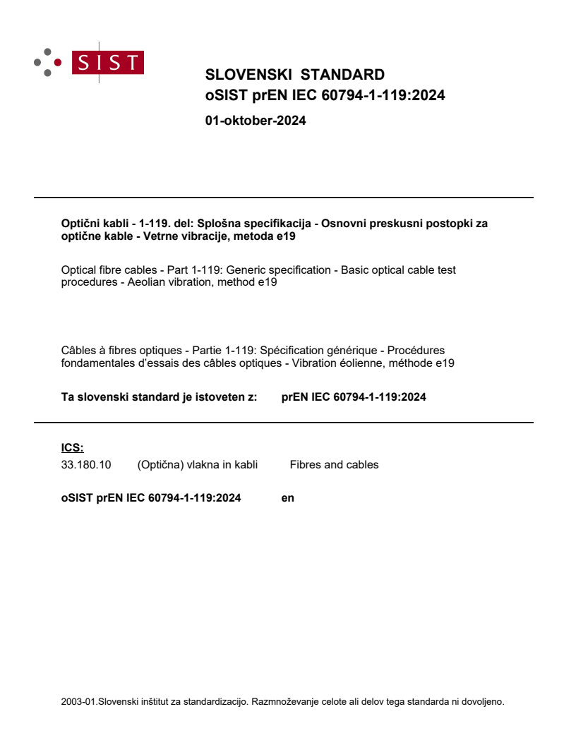 prEN IEC 60794-1-119:2024