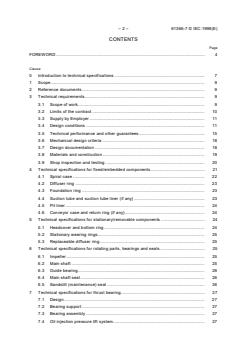 IEC TR 61366-7:1998 - Hydraulic turbines, storage pumps and pump-turbines - Tendering Documents - Part 7: Guidelines for technical specifications for storage pumps - Page 4 preview