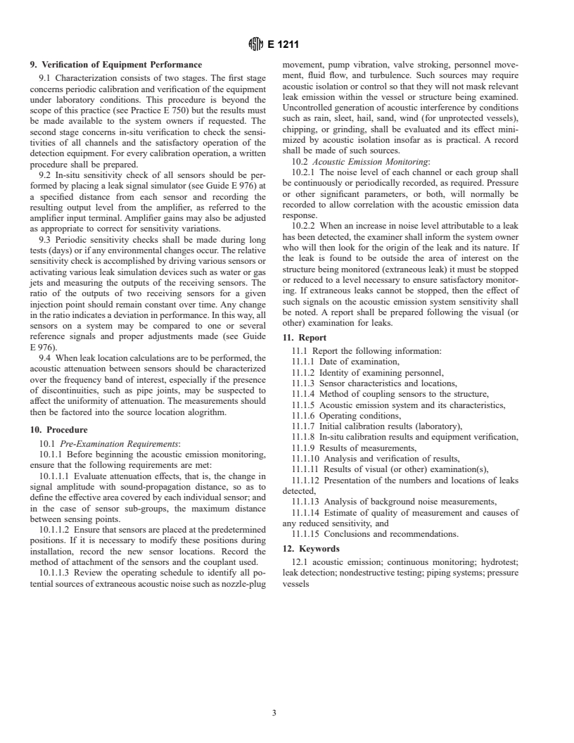 ASTM E1211-97 - Standard Practice for Leak Detection and Location Using Surface-Mounted Acoustic Emission Sensors