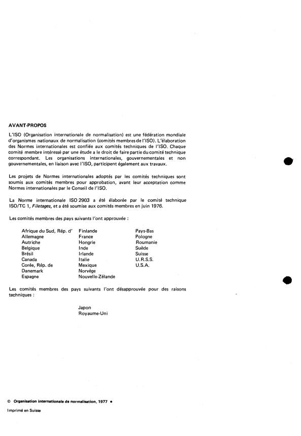 ISO 2903:1977 ISO 2903:1977 - Filetages métriques trapézoidaux ISO -- Tolérances - Page 2 preview