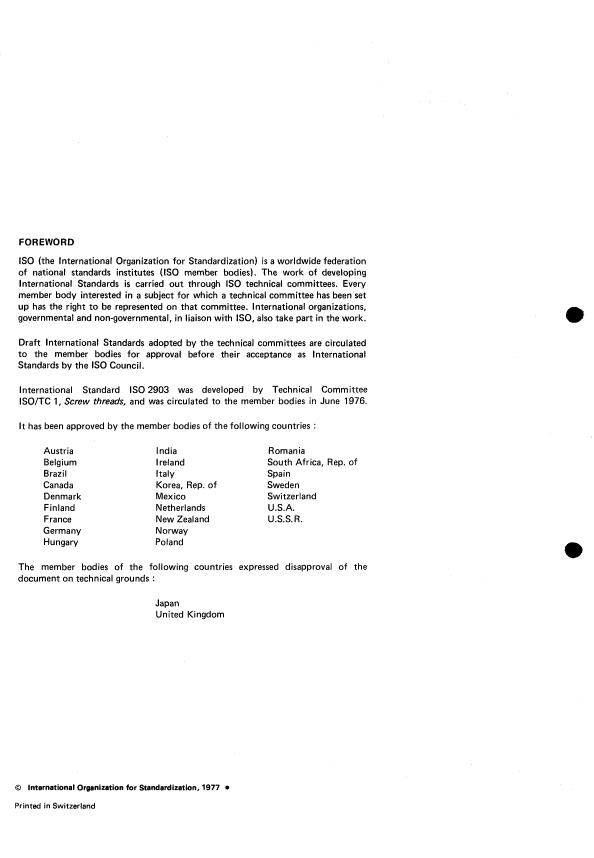 ISO 2903:1977 ISO 2903:1977 - ISO metric trapezoidal screw threads -- Tolerances - Page 2 preview