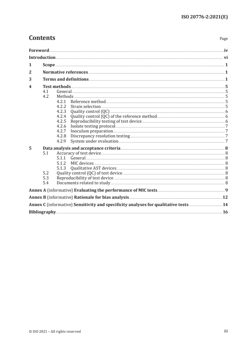 ISO 20776-2:2021 - Clinical laboratory testing and in vitro diagnostic test systems — Susceptibility testing of infectious agents and evaluation of performance of antimicrobial susceptibility test devices — Part 2: Evaluation of performance of antimicrobial susceptibility test devices against reference broth micro-dilution
Released:12/23/2021