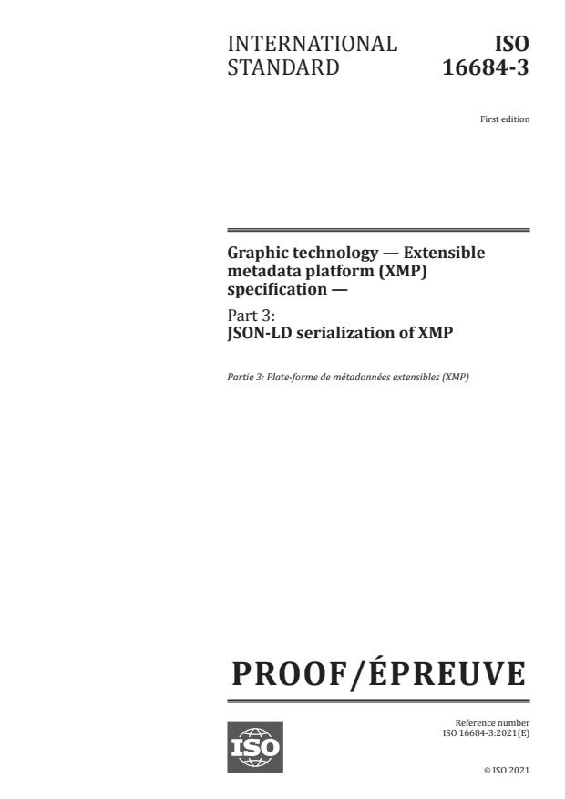 ISO/PRF 16684-3 - Graphic technology -- Extensible metadata platform (XMP) specification