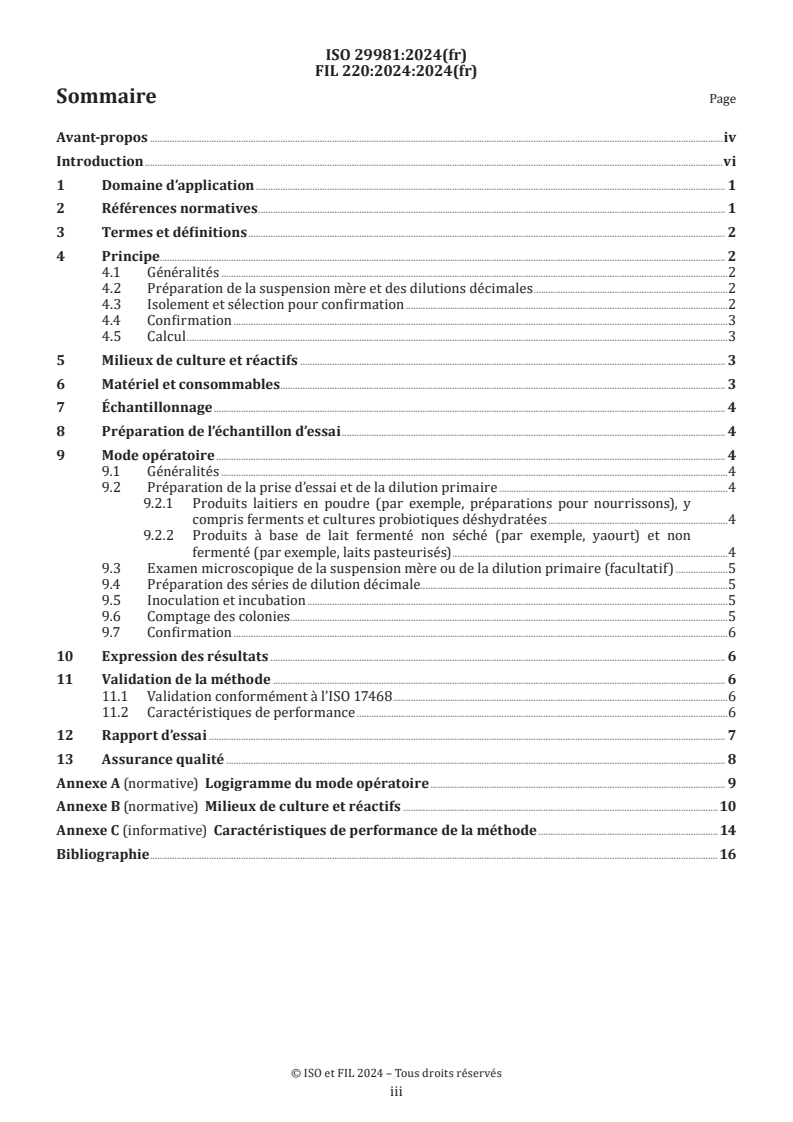 ISO 29981:2024 - Produits laitiers — Dénombrement des bifidobacteria présumés — Technique par comptage des colonies
Released:11/26/2024